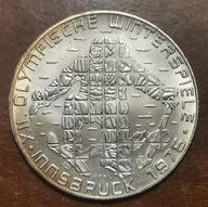 23. Austria 100 szylingów, 1975r, XII Zimowe Igrzyska Olimpijskie Srebro Ag