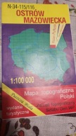 Ostrów Mazowiecka Mapa topograficzna Polski