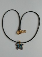 Naszyjnik rzemyk z zawieszką wisiorek motyl motylek choker boho