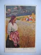 STANISŁAW KOSZELIŃSKI ŻNIWIARKA przedwojenna POCZTÓWKA