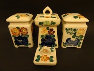 Włocławek, pojemniki kuchenne 3 szt fajans Prl, pojemniki kuchenne PRL