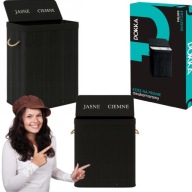 SKŁADANY WOLNOSTOJĄCY KOSZ NA PRANIE ORGANIZER CZARNY BAMBUS 100L 2-KOMORY