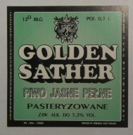ETYKIETA PIWO GOLDEN SATHER BROWAR GRYBÓW ROZLEWNIA HORAQUA SACZ KOŃSKIE