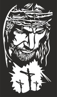 obraz Jezusa jezus na ściane metalowy twarz