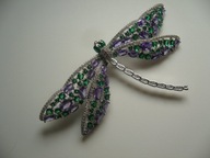 PIĘKNA BROSZKA WAŻKA CYRKONIE + PUDEŁKO PREZENTOWE