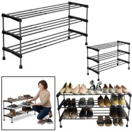 SZAFKA NA BUTY CZARNA REGULOWANA REGAŁ METALOWY GOCKOWIAK 93 x 46 x 29 CM