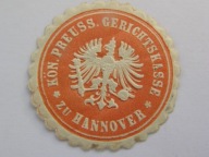 Niemcy - Prusy - Kasa Sądu w Hanowerze - zalepka