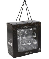 Bombki szklane srebrne zestaw 34 szt.