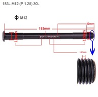 Oś sztywna Thru Axle 183mm M12x1,25, tylna oś.