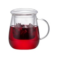 KUBEK SZKLANKA 550 ML Z ZAPARZACZEM SZKLANYM I POKRYWKĄ DO HERBATY ZIÓŁ