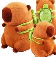 MASKOTKA SŁODKA KAPIBARA PLUSZOWA Z PLECAKIEM ŻÓŁWIEM ZESTAW 2W1 35 CM