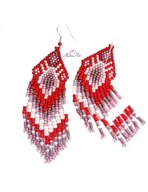 Kolczyki Wiszące Etno z Koralików Beading Indian