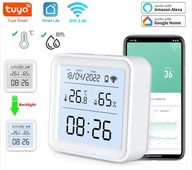 Termometr TH08 Czujnik Temperatury Wilgotności i Zegar LCD TUYA/SMART LIFE