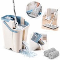 MOP Z WIADREM MOP PŁASKI DO SPRZĄTANIA CZYSZCZENIA PODŁOGI + WKŁADY