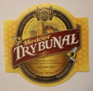 ETYKIETA - BROWAR PIOTRKÓW TRYBUNALSKI - PIWO JASNE PEŁNE Miodowe TRYBUNAŁ