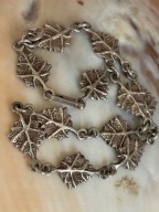 Warmet Agat Bransoletka stara srebrna PRL listki