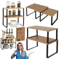 PÓŁKA STOJĄCA KUCHENNA NA BLAT BAMBUSOWA 2 SZTUKI RUHHY