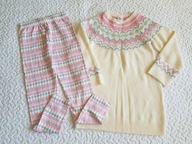 Pepco sweterek tunika wzorki i legginsy ocieplane roz 128-134