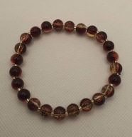 Bransoletka handmade z ozdobnego szkła i gumy jubilerskiej