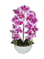 Sztuczny Storczyk gumowy w Doniczce Dwa Pędy Orchidea na Prezent