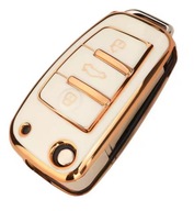 Biało-złote etui na kluczyk Audi – A1 A3 A4 A6 B6 B7 A5 C5 C6 Q3 Q5 Q7 TT