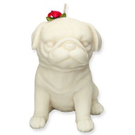 Duża Świeca ZAPACHOWA Mops Pies Szczeniak SOJOWA Prezent Bawełna / Zapachy