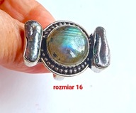 Pierścionek Biwa Perła Labradoryt R 16