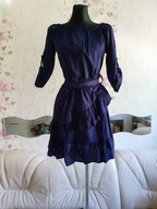 WYGODNA DELIKATNA VINTAGE SUKIENKA ROZKLOSZOWANA Z FALBANKAMI UROCZA ANIME