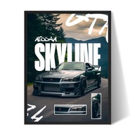 Nissan Skyline Plakat/Obraz w Ramce 40x30cm Prezent dla faceta