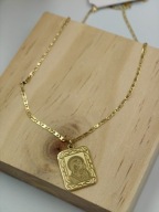 Blueberry Złoty Naszyjnik damski Medalik Matka Boska Stal 316L Klasa
