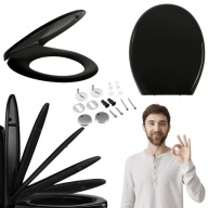 DESKA SEDESOWA WC WOLNOOPADAJĄCA UNIWERSALNA CZARNA KOŁO ROCA CERSANIT