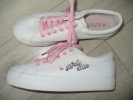 SNEAKERSY biale ROZOWE NAPISY 40