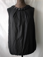 Bluzka czarna "bombka" z cekinowym dekoltem - 36/38