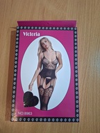 CZARNE Bodystocking damskie BODY erotyczne bielizna otwarty krok