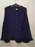 ENVY GREEN SWETER PONCZO CARDIGAN WEŁNA VINTAGE