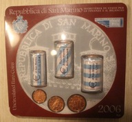 SAN MARINO 2006 - 1 CENT + 2 CENTY + 5 CENTÓW po 20 SZTUK - 3 ROLKI, 60 SZT