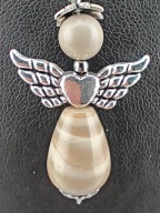 Aniołek z krzemienia pasiastego – naszyjnik 45+5 cm – pudełko GRATIS