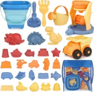 AKCESORIA DO PIASKU FOREMKI DINOZAURY POJAZDY TORBA 30EL