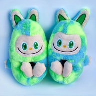 Kapcie Pluszowe Labubu - Zielono-Niebieskie - rozm. 36-44