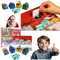 KALENDARZ ADWENTOWY DLA DZIECI NA BOŻE NARODZENIE ADWENT 24 SAMOCHODY AUTKA