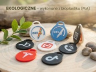 Breloki NFC 3D biodegradowalne z bioplastiku z Twoim Logo – 30 szt