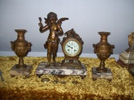 -OBNIŻKA--[@7h] OKAZJA--Figuralny zegar kominkowy ok, 1880r