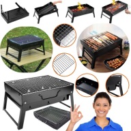 GRILL WĘGLOWY OGRODOWY PRZENOŚNY 42,5x28cm TURYSTYCZNY WALIZKA LEKKI+RUSZT