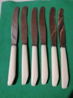 NOZE BIALY BAKELIT<> komplet. 6.szt