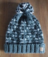 Czapka damska ciepła niebieska z pomponem nr.2