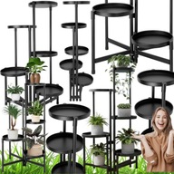 KWIETNIK METALOWY STOJĄCY LOFT CZARNY 80 CM – 5 PÓŁEK NUNO