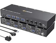 Przełącznik KVM KCEVE 8K DP 4 komputery 2 monitory USB 3.0 8K@30Hz 4K@144Hz