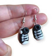 KOLCZYKI Z MODELINY Czarne Trampki