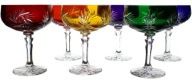 KRYSZTAŁOWE Kolorowe Kieliszki do Szampana Pł. Ręcznie Szlifowane Polskie