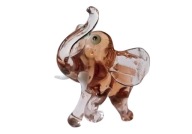 Ręcznie robiony szklany słoń z uniesioną trąbą